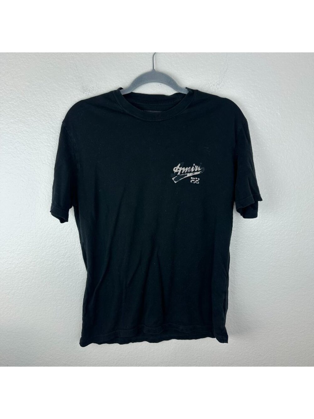 Amiri 22 Short Sleeve Tee Shirt XS Black Cotton Quiet Luxury Streetwear